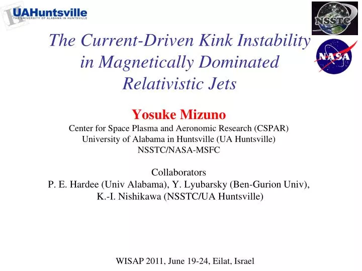 the current driven kink instability in magnetically dominated relativistic jets
