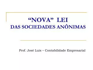nova lei das sociedades an nimas