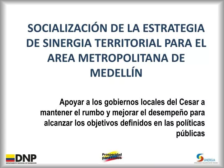 socializaci n de la estrategia de sinergia territorial para el area metropolitana de medell n