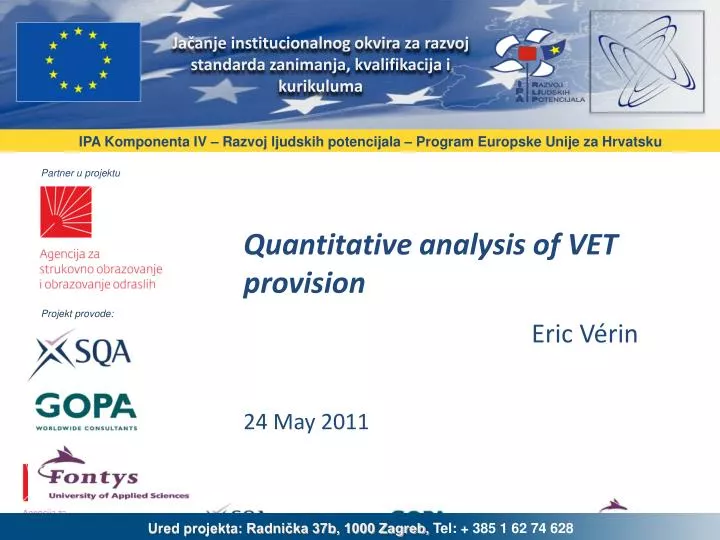 quantitative analysis of vet provision eric v rin 24 may 2011
