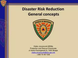 Disaster Risk Reduction General concepts