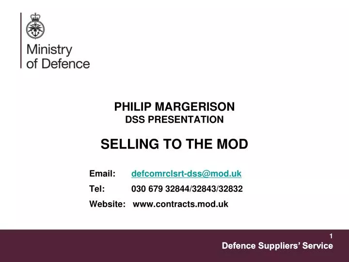 philip margerison dss presentation selling to the mod