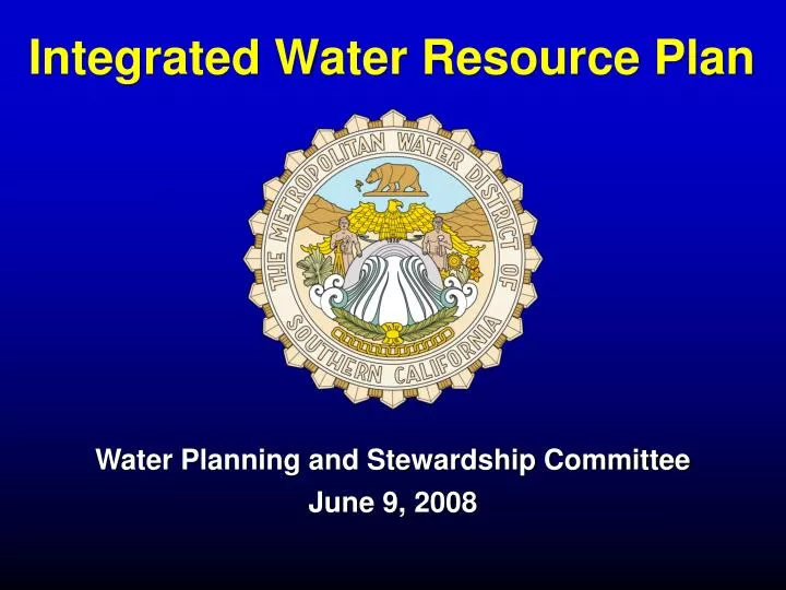 Ppt Integrated Water Resource Plan Powerpoint Presentation Free Download Id 5731752