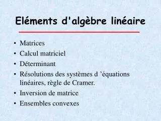el ments d alg bre lin aire