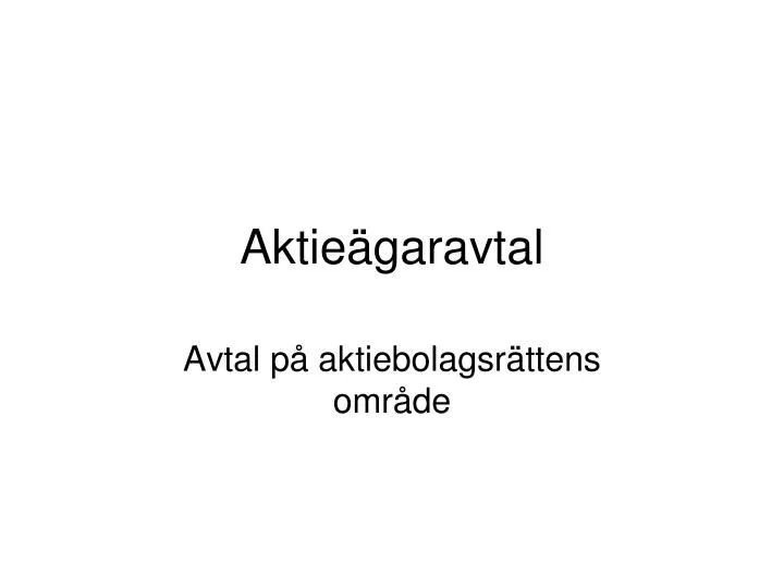 aktie garavtal