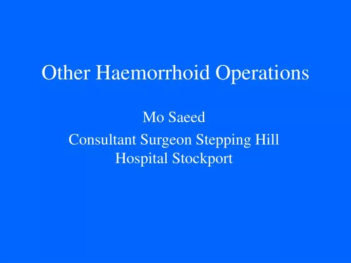 other haemorrhoid operations