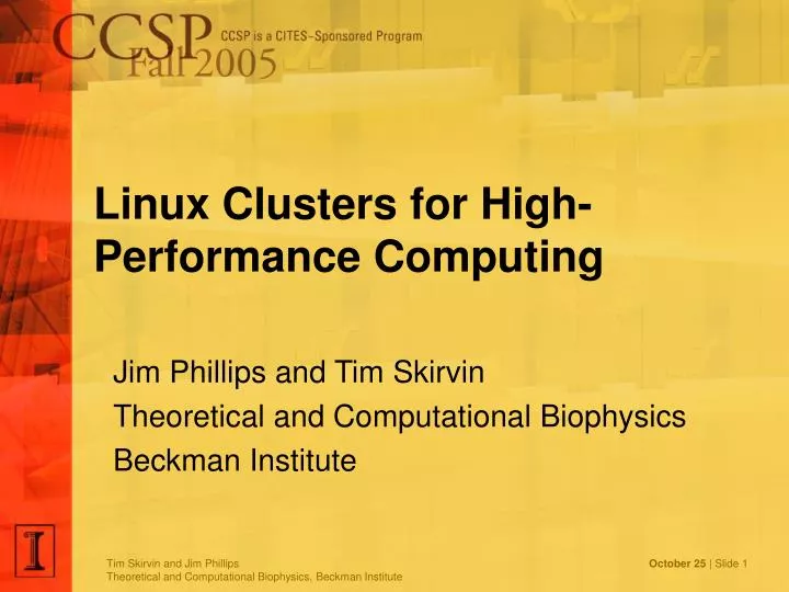 linux clusters for high performance computing