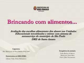 brincando com alimentos
