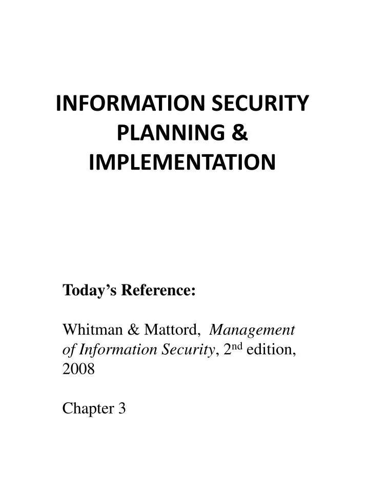 information security planning implementation