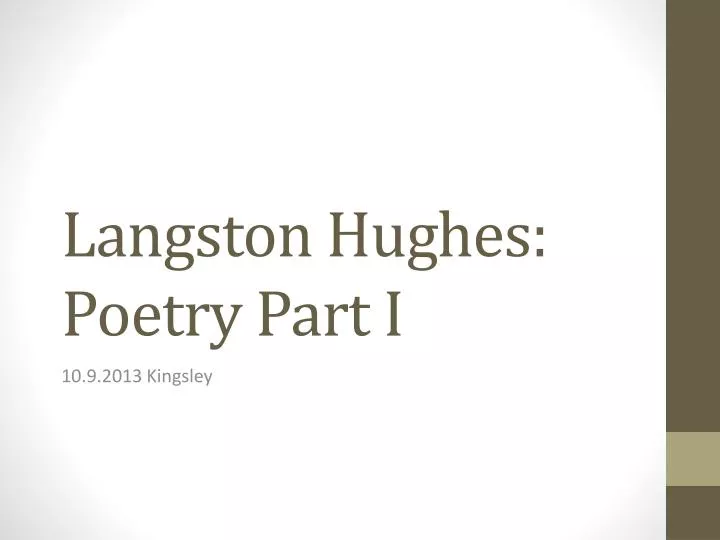 langston hughes poetry part i