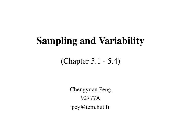 sampling and variability chapter 5 1 5 4