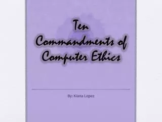 Ten Commandments of Computer Ethics