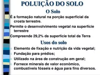 polui o do solo o solo