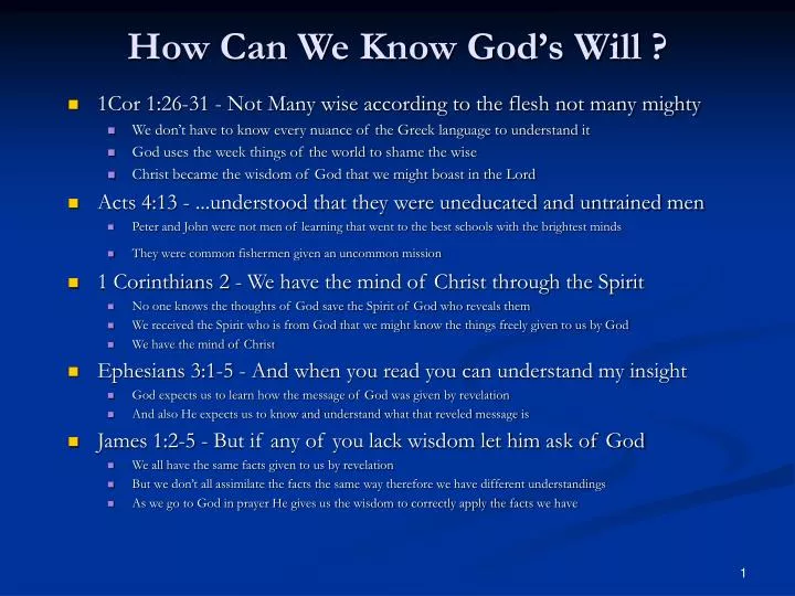 how can we know god s will