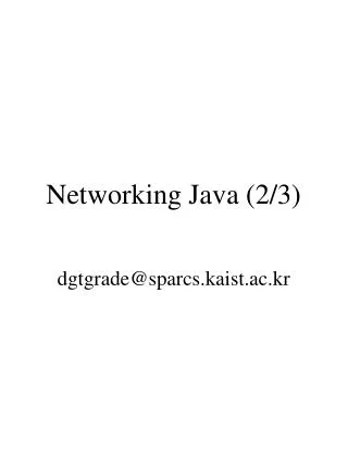 Networking Java (2/3)