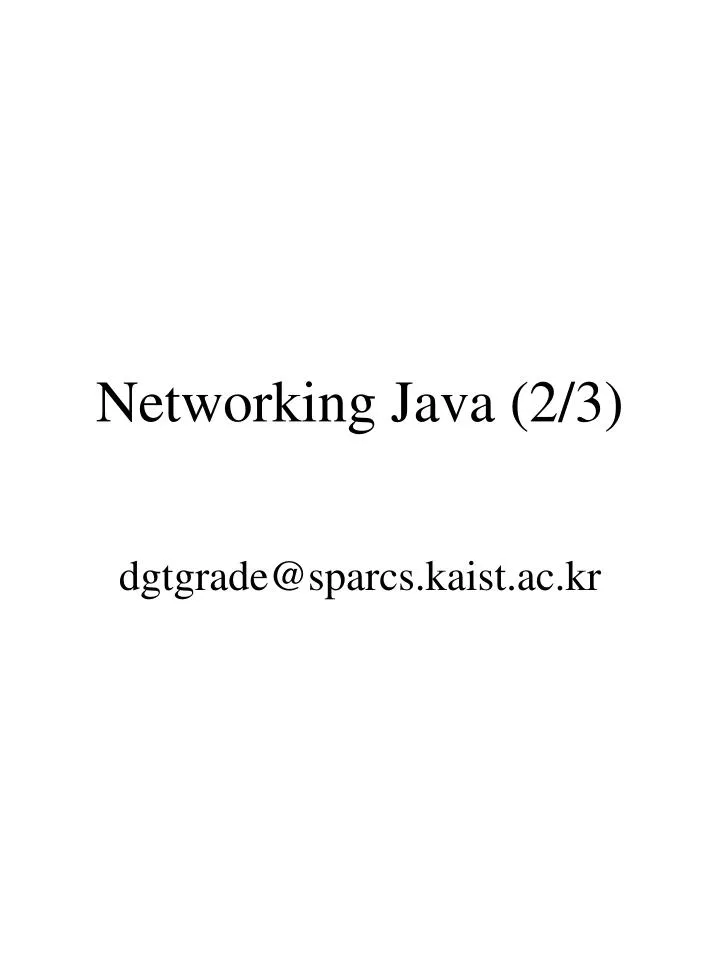 networking java 2 3