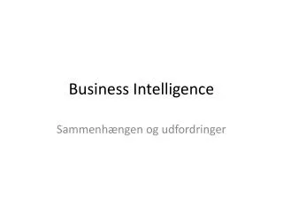 business intelligence