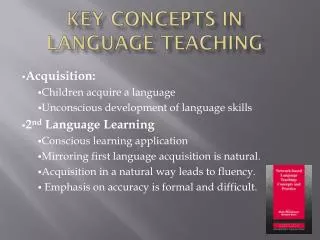 KEY CONCEPTS IN LANGUAGE TEACHING