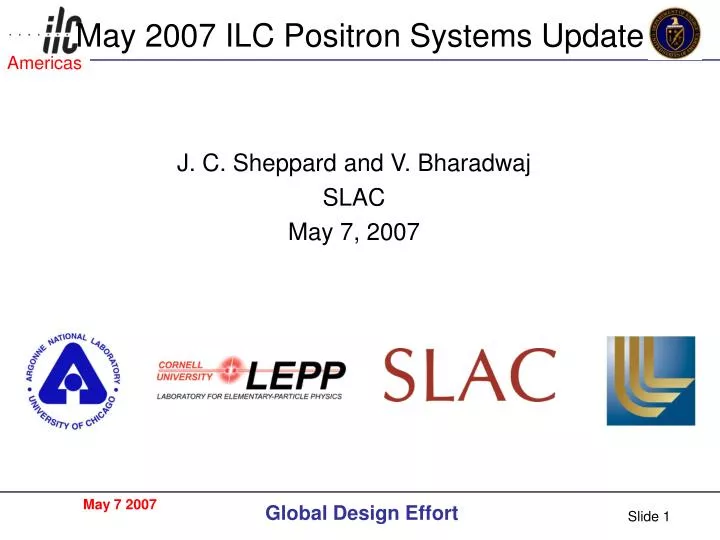 may 2007 ilc positron systems update