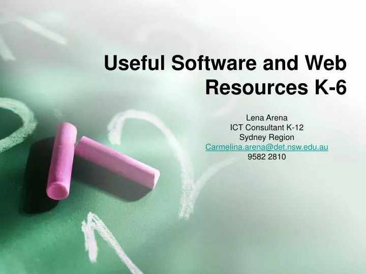 useful software and web resources k 6