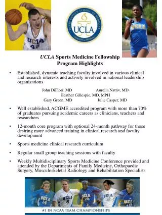 UCLA Sports Medicine Fellowship Program Highlights