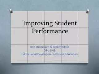 Improving Student Performance