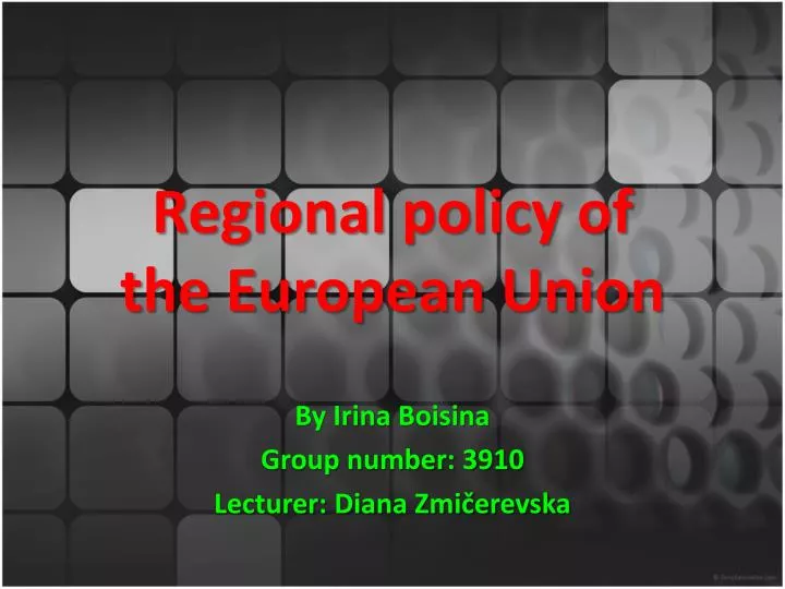regional policy of the european union