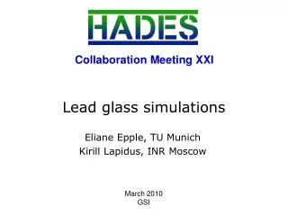 Lead glass simulations
