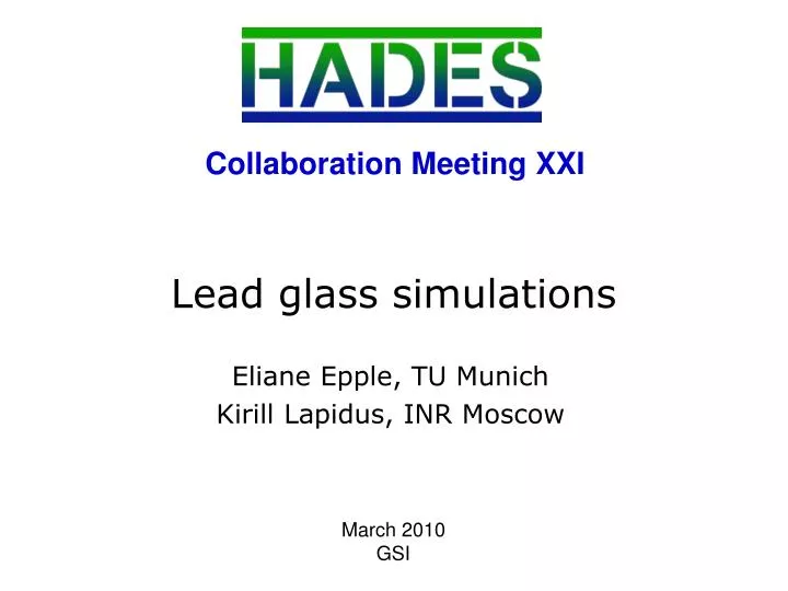 lead glass simulations