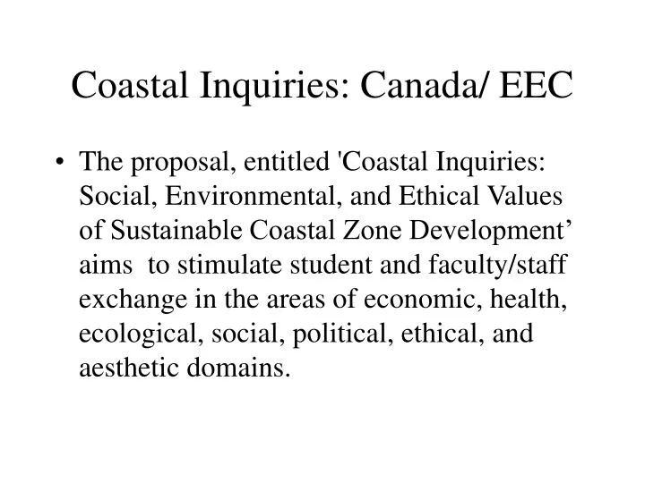 coastal inquiries canada eec
