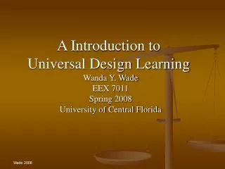 A Introduction to Universal Design Learning