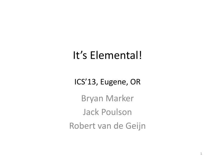 it s elemental ics 13 eugene or