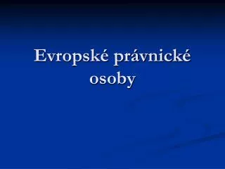 evropsk pr vnick osoby