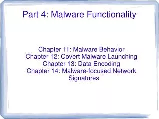 Part 4: Malware Functionality