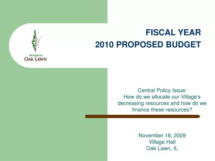 fiscal year 2010 proposed budget