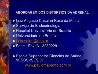 abordagem dos dist rbios da adrenal