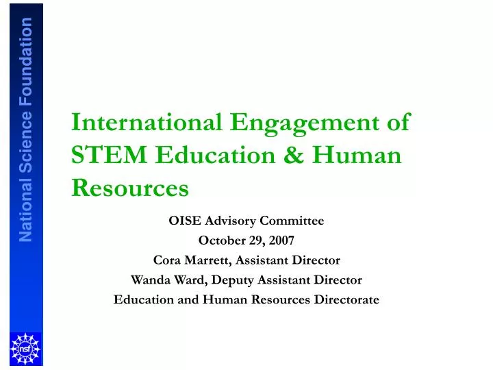 international engagement of stem education human resources