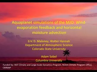 Aquaplanet simulations of the MJO: Wind-evaporation feedback and horizontal moisture advection