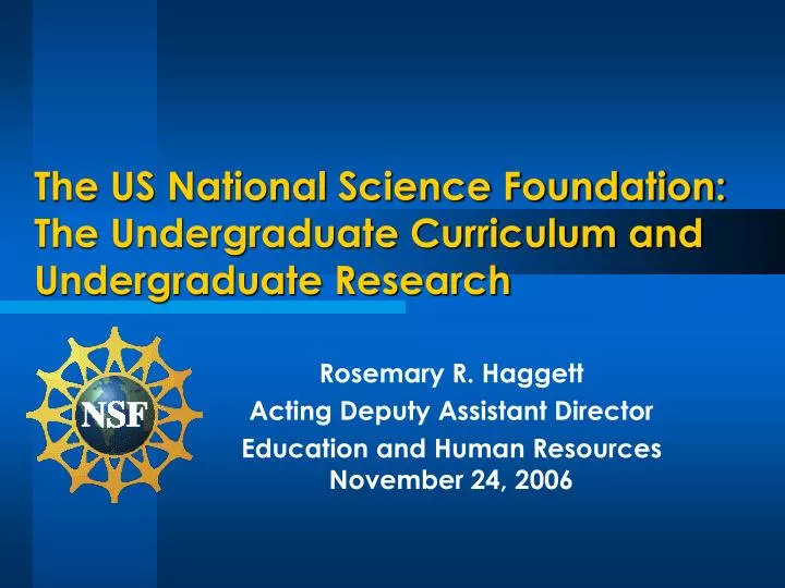 the us national science foundation the undergraduate curriculum and undergraduate research