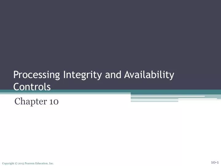 processing integrity and availability controls