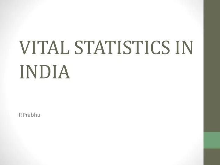 vital statistics in india