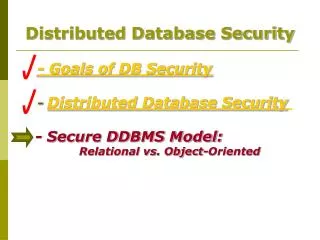 Distributed Database Security
