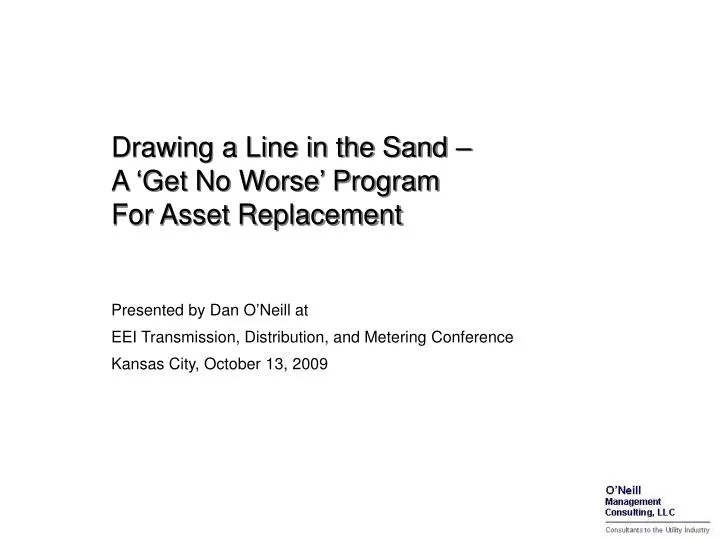 drawing a line in the sand a get no worse program for asset replacement