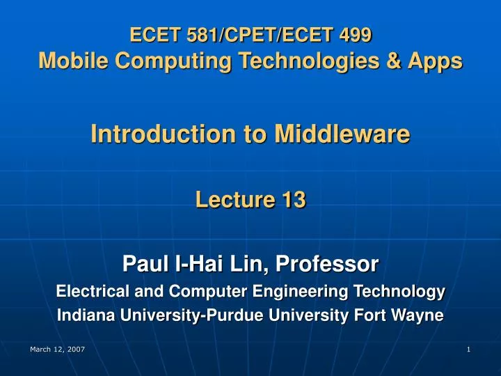 ecet 581 cpet ecet 499 mobile computing technologies apps