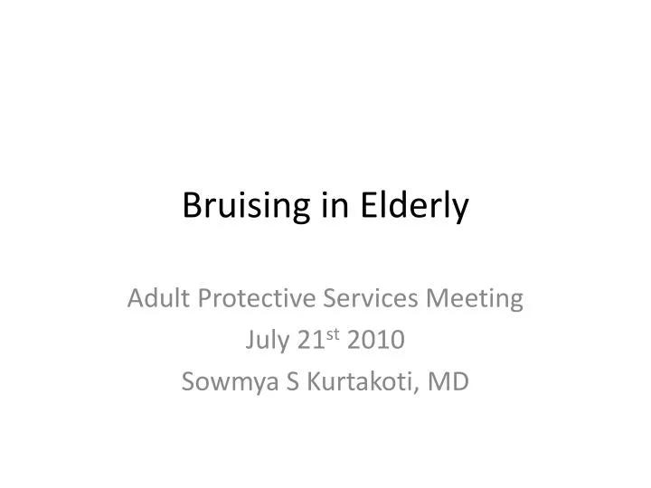 bruising in elderly