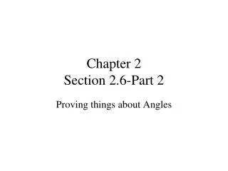 Chapter 2 Section 2.6-Part 2