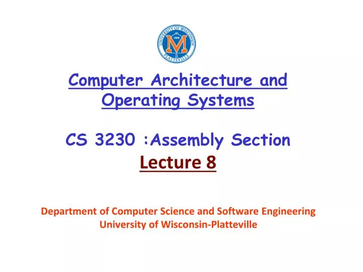 computer architecture and operating systems cs 3230 assembly section lecture 8