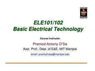 ELE101/102 Basic Electrical Technology