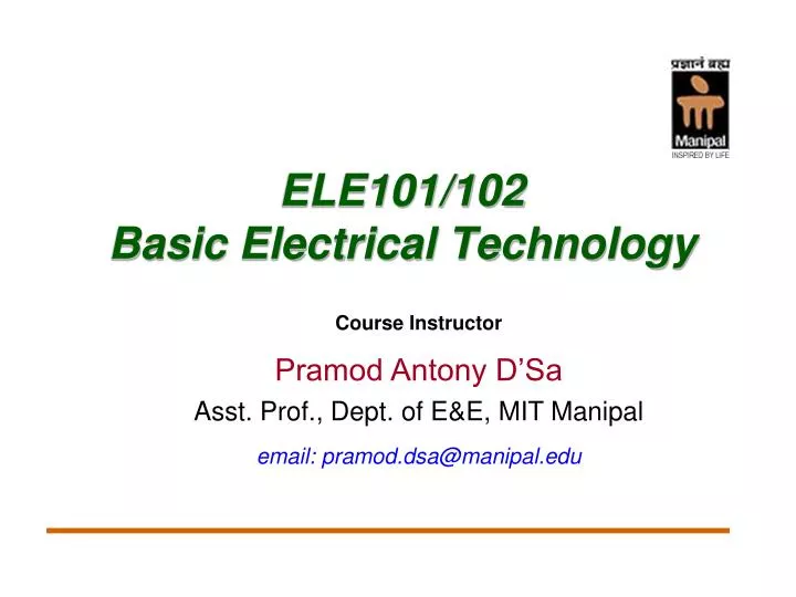 ele101 102 basic electrical technology