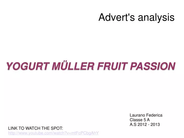 advert s analysis